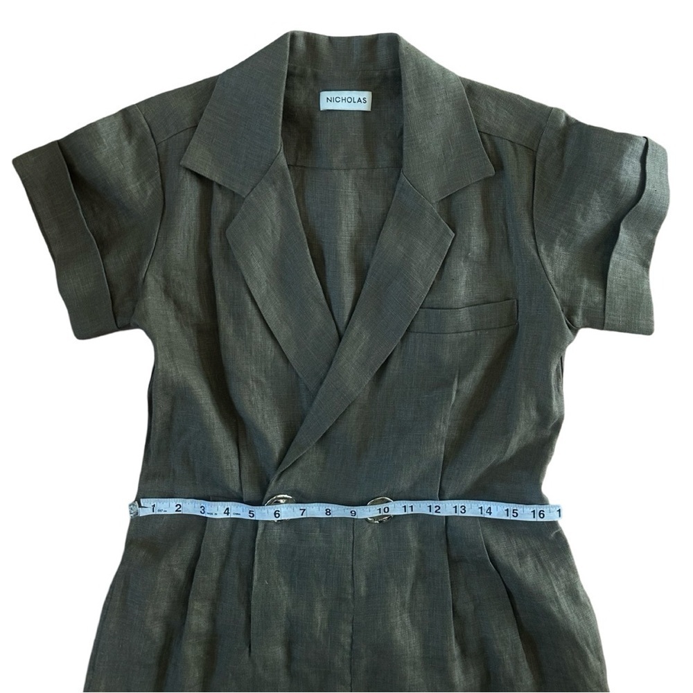 Nicholas “Rumi” Linen jumpsuit in Olive - Picture 8 of 13